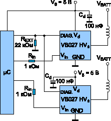 Типовая схема применения дрйвера VB027
