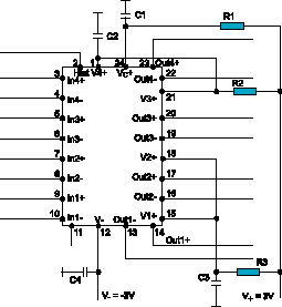 Схема включения 4-канальных ИМС компаратора А 1183