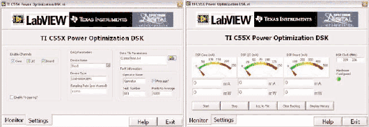 Графический пользовательский интерфейс программы LABViewTM для DSK TMS320C55xTM 
