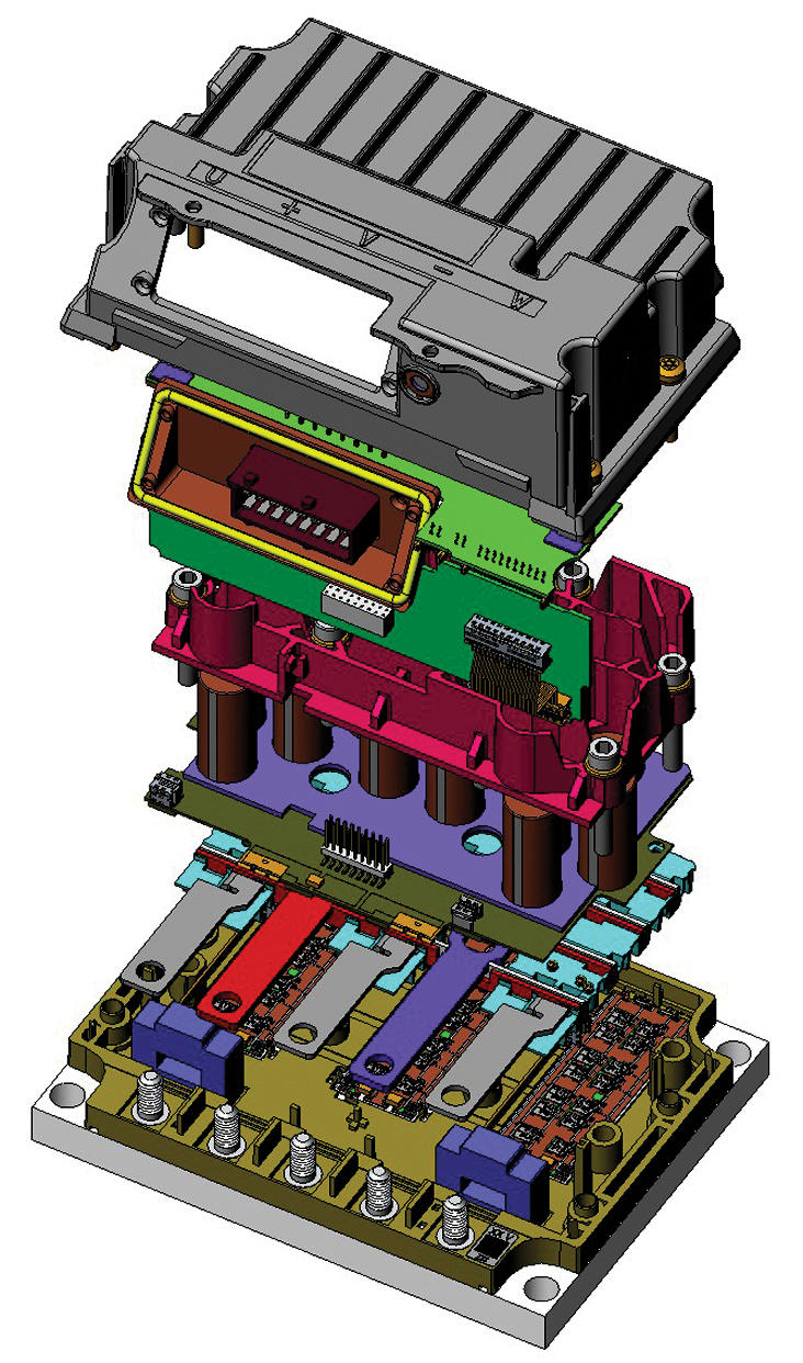 Конструкция интеллектуального 3-фазного силового модуля транспортного привода SKAI со встроенным контроллером 