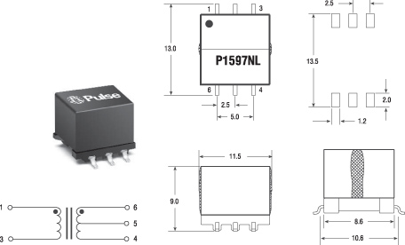 Трансформаторы P1597NL компании Pulse Engineering для драйверов MAX845
