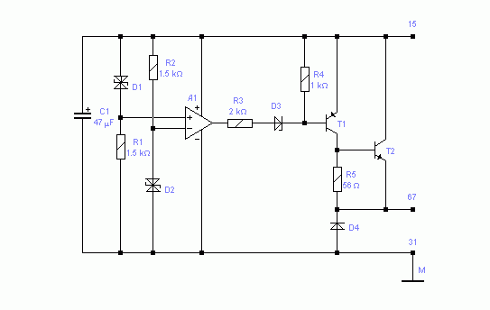 Схема реле регулятора подзарядки аккумулятора на операционном усилителе